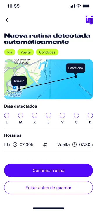Pantalla de la app de Waiis