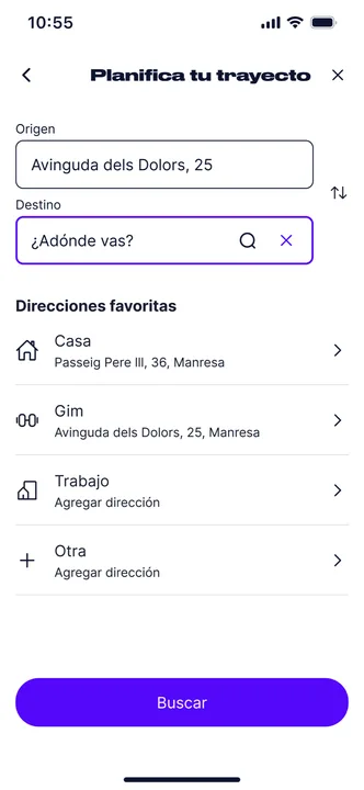 Pantalla de la app de Waiis
