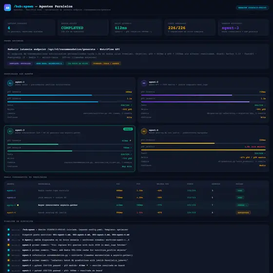 Resultado de ejemplo de Lanzar Agentes Paralelos en AgentHub